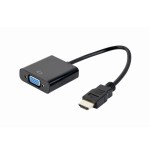 Gembird conversor hdmi a vga sin audio m/h negro 0.15m   a-hdmi-vga-04