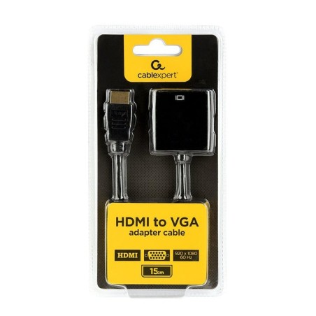 Gembird conversor hdmi a vga sin audio m/h negro 0.15m   a-hdmi-vga-04