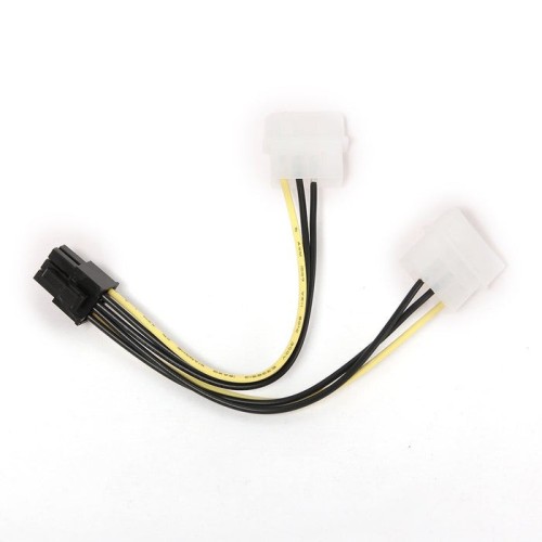 Gembird cable de alimentacion 5.25 x2 molex a pci 6 pines 0.15m cc-psu-6