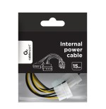 Gembird cable de alimentacion 5.25 x2 molex a pci 6 pines 0.15m cc-psu-6