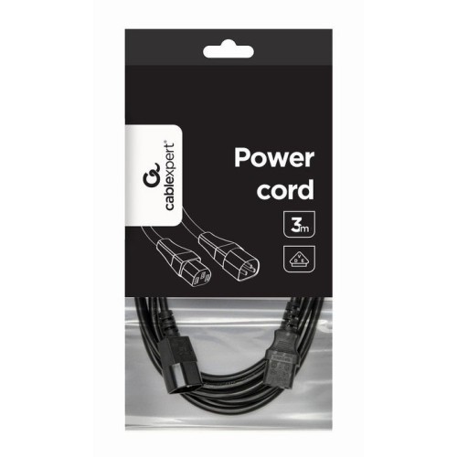 Gembird cable de alimentacion c13 a c14 3m negro