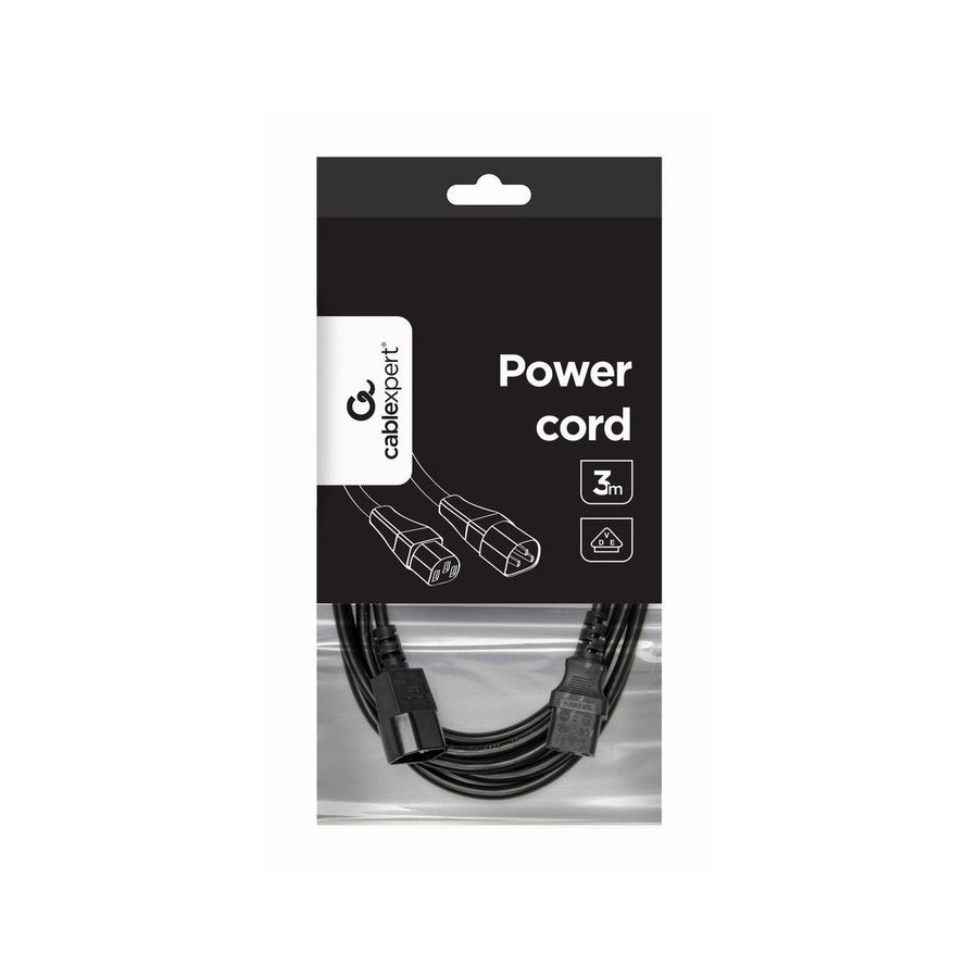 Gembird cable de alimentacion c13 a c14 3m negro