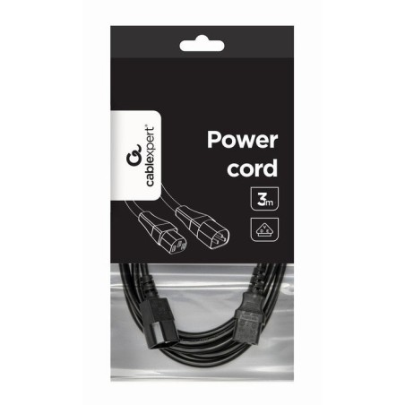 Gembird cable de alimentacion c13 a c14 3m negro