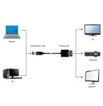 Gembird conversor displayport a vga m/h 0.15m negro  a-dpm-vgaf-02