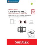 Pendrive 128gb sandisk dual m3.0 ultra usb 3.0 microusb