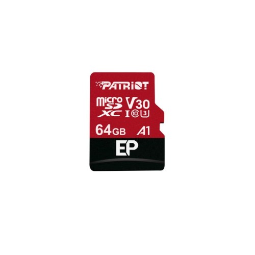 Micro-sd 64gb patriot ep series sdxc v30, 100mbs/80mbs