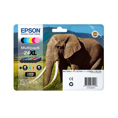 Tinta original epson 24 magenta 360 paginas/c13t24234012 c13t24234012