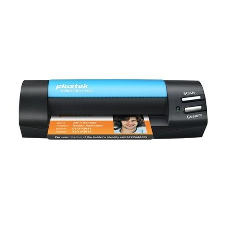 Plustek mobileoffice s602 1200 x 1200 dpi escáner de tarjetas de visita negro, azul a6