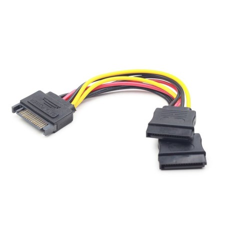 Gembird cable bifurcador sata  a doble sata  m/h  0.15m negro cc-satam2f-01