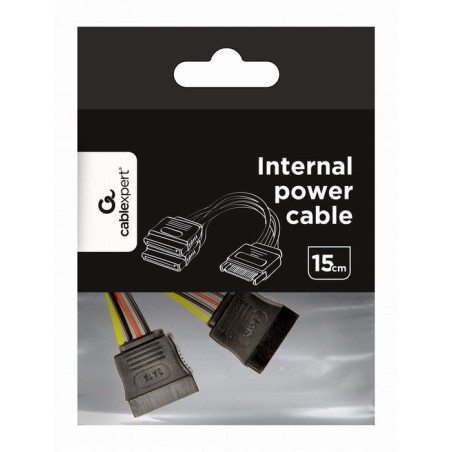 Gembird cable bifurcador sata  a doble sata  m/h  0.15m negro cc-satam2f-01
