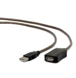 Gembird cable usb 2.0 a/a (alargo activo) m/h 10m negro
