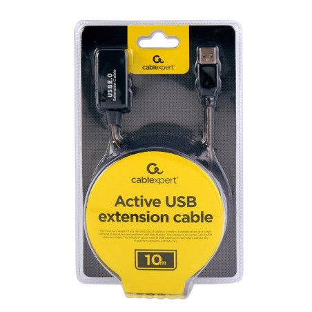 Gembird cable usb 2.0 a/a (alargo activo) m/h 10m negro