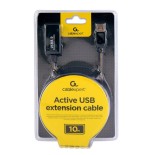 Gembird cable usb 2.0 a/a (alargo activo) m/h 10m negro