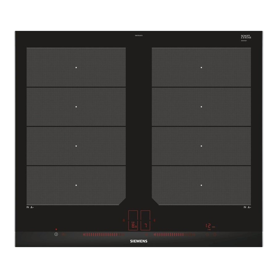 Siemens ex675lxc1e hobs negro, acero inoxidable integrado con placa de inducción 4 zona(s)