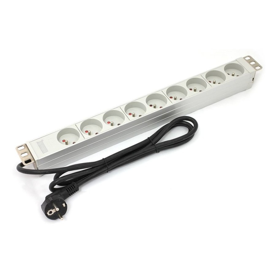 Digitus a-19-strip-3-imp unidad de distribución de energía (pdu) 1u blanco 9 salidas ac
