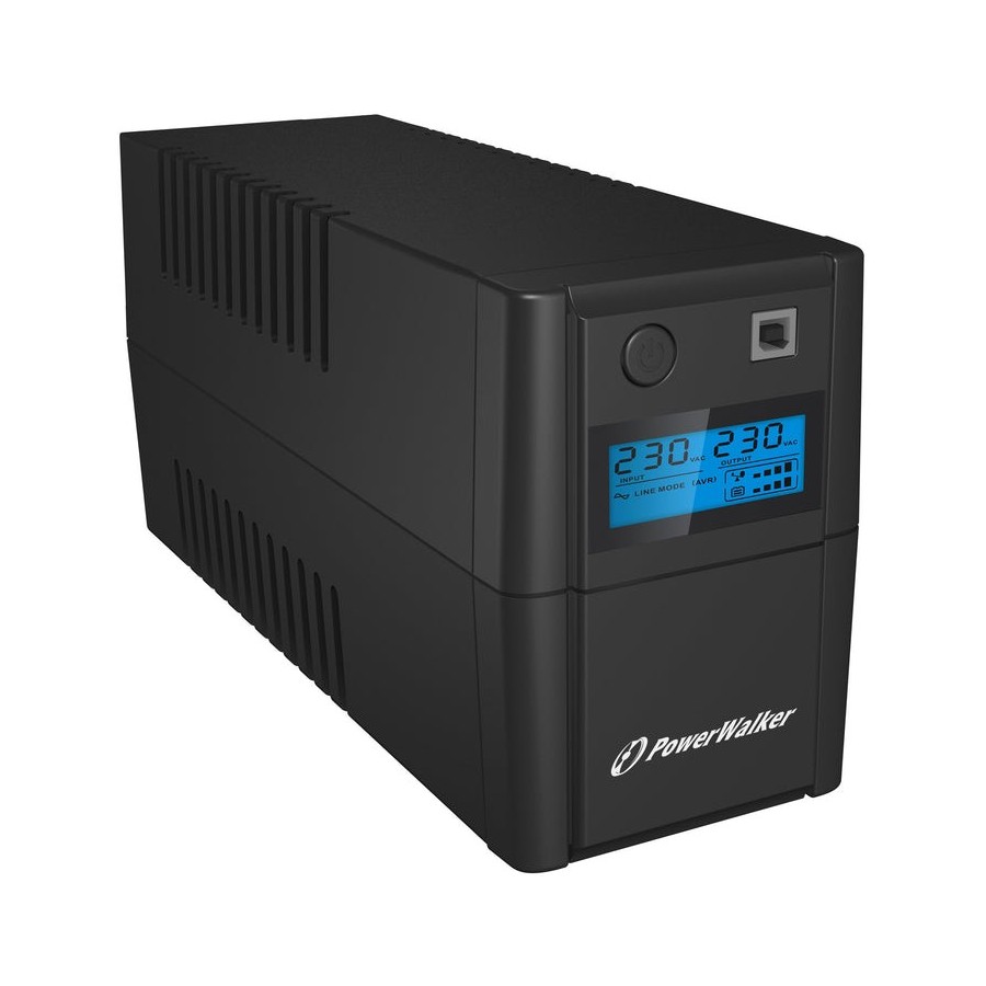Power walker ups line-interactive 650va 2x 230v pl out, rj11 in/out, usb, lcd