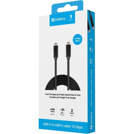 Sandberg cable usb-c  usb-c usb 3.1 gen.2 2m negro