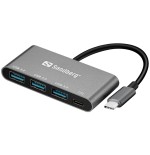 Sandberg usb-c - 3xusb 3.0 hub + pd