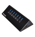Sandberg usb 3.0 hub 7 puertos con protección de sobrecarga cable usb 3.0 de 1 m y fuente de alimentación de 230v incluida