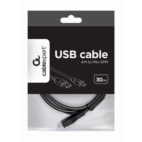 Gembird cable usb 2.0 a mini-usb 0.30m negro