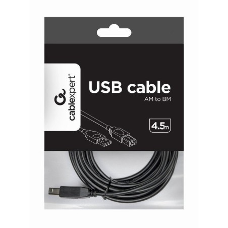 Gembird cable usb 2.0 tipo a/b m/m 4.50m (impresora) negro