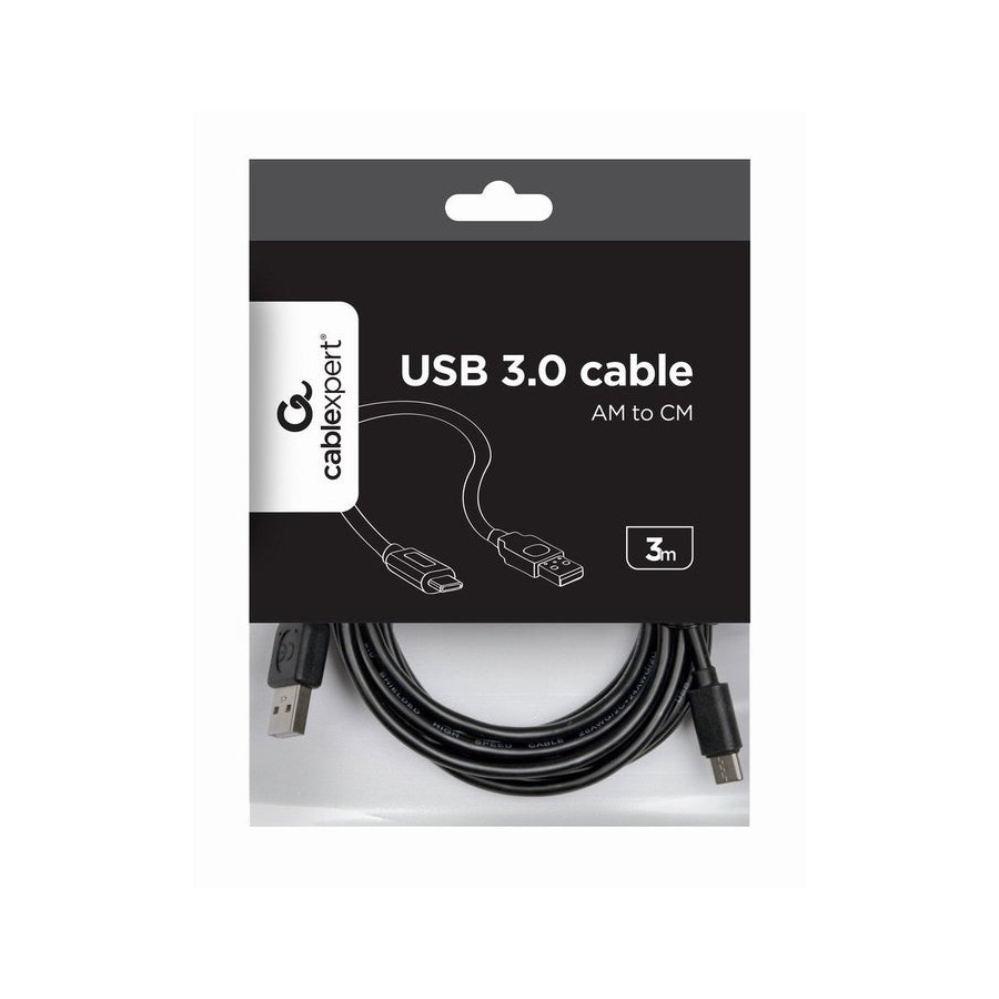 Gembird cable usb 2.0 a usb tipo c 3m negro