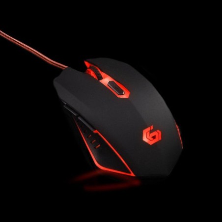 Gembird raton gaming 2400dpi 6 botones usb 1.30m led rojo musg-001-r