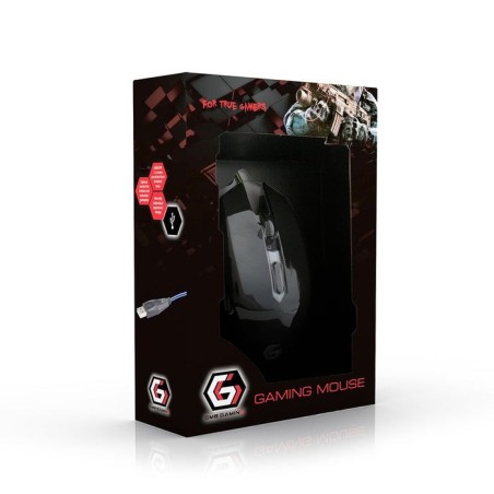 Gembird raton gaming 2400dpi 6 botones usb 1.30m led rojo musg-001-r