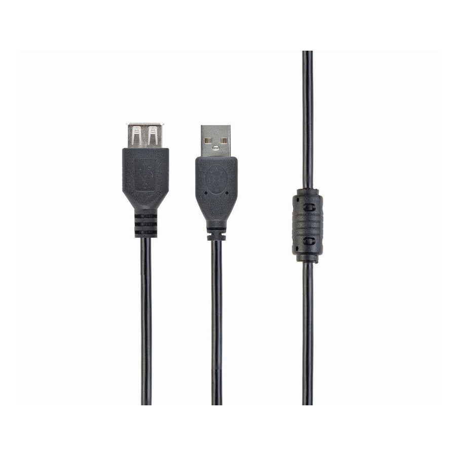Usb 2.0 a-plug a-socket 10ft cable with ferrite cor