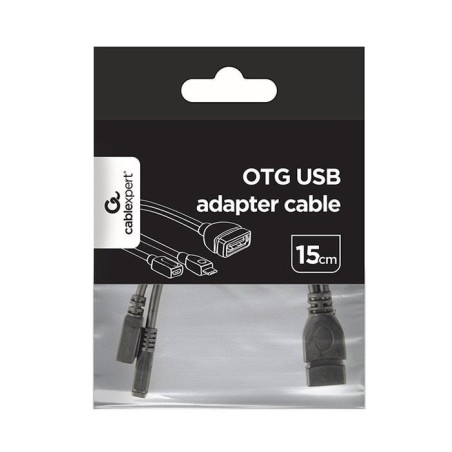 Gembird adaptador otg micro usb(m) a  micro usb y usb (h)  0.15m negro