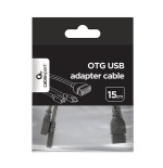 Gembird adaptador otg micro usb(m) a  micro usb y usb (h)  0.15m negro
