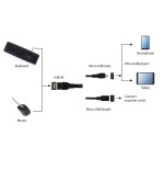 Gembird adaptador otg micro usb(m) a  micro usb y usb (h)  0.15m negro