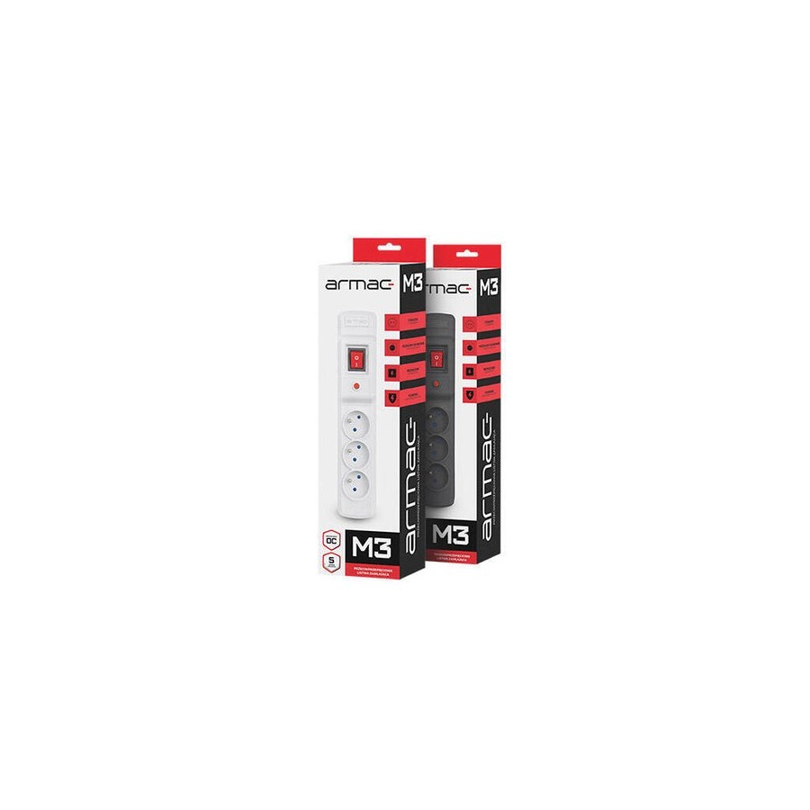 Armac surge protection multi m3 (3 outlets) 2.5m grey