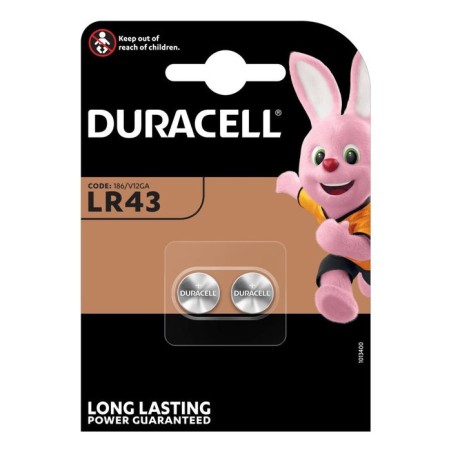 Duracell pila boton lr43 alcalino 1.5v bateraa no-recargable 2 ud
