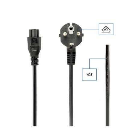 Gembird cable alimentacion c5 trebol 220v  3m (clavija triple)  pc-186-ml12-3m