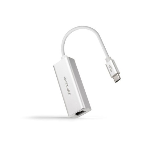 Nanocable conversor usb-c a ethernet gigabit 10/100/1000 mbps - 15 cm - aluminio