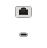 Nanocable conversor usb-c a ethernet gigabit 10/100/1000 mbps - 15 cm - aluminio