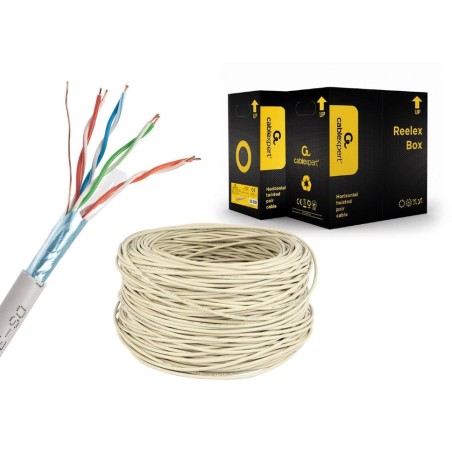 Gembird bobina de red ftp cat5e awg24 305m grisfpc-5004e-sol