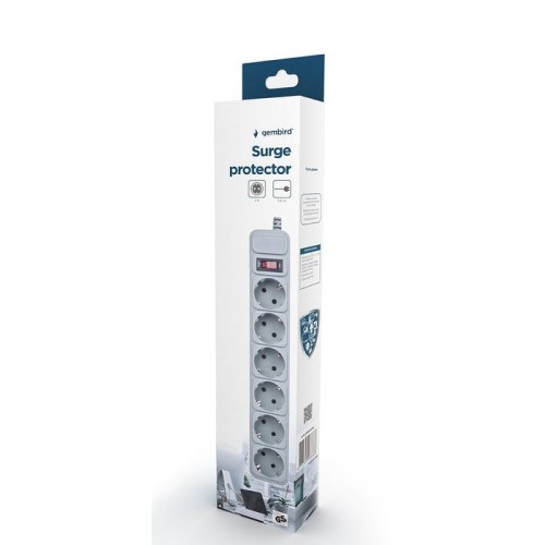 Gembird regleta 6 tomas 1.80m base multiple  spg6-b-6c