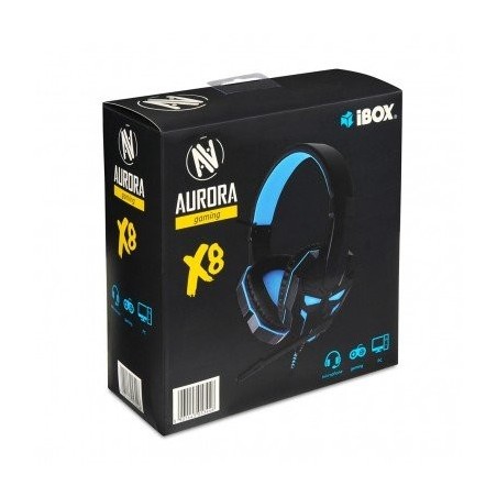 Auriculares gaming ibox x8 diadema negro, azul