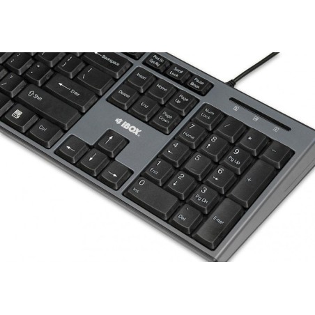 Ibox kit de teclado + raton (ingles) ikms606 (usb 2.0, (ee. uu.), color negro, óptico, 800 dpi)