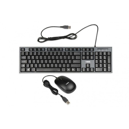 Ibox kit de teclado + raton (ingles) ikms606 (usb 2.0, (ee. uu.), color negro, óptico, 800 dpi)