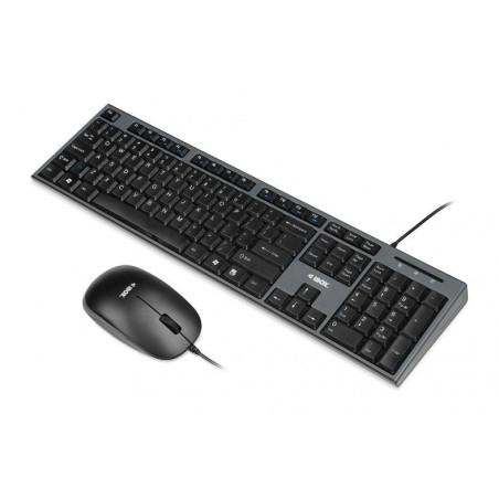 Ibox kit de teclado + raton (ingles) ikms606 (usb 2.0, (ee. uu.), color negro, óptico, 800 dpi)
