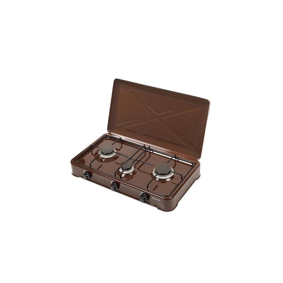 Ravanson k-03br cocina gas orientable 3 fuegos marrón