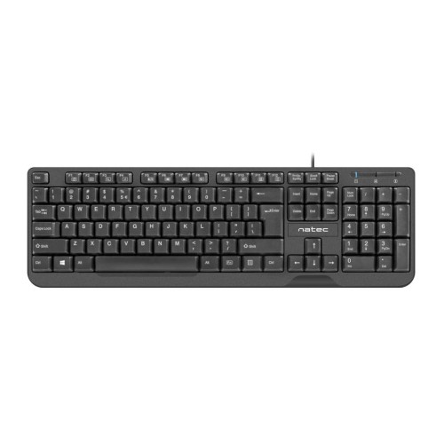 Natec teclado (ingles) trout slim, usb, us layout, black