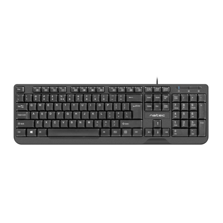 Natec teclado (ingles) trout slim, usb, us layout, black
