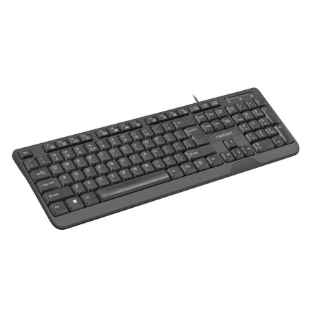 Natec teclado (ingles) trout slim, usb, us layout, black