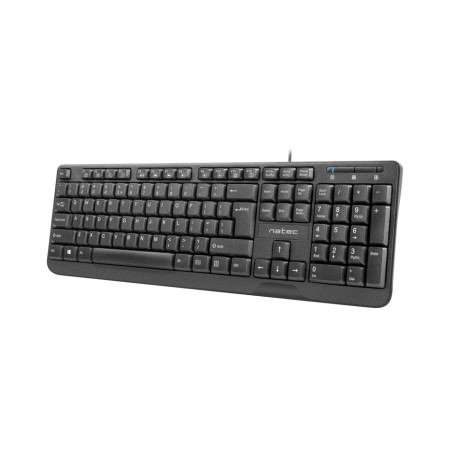 Natec teclado (ingles) trout slim, usb, us layout, black