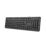 Natec teclado (ingles) trout slim, usb, us layout, black