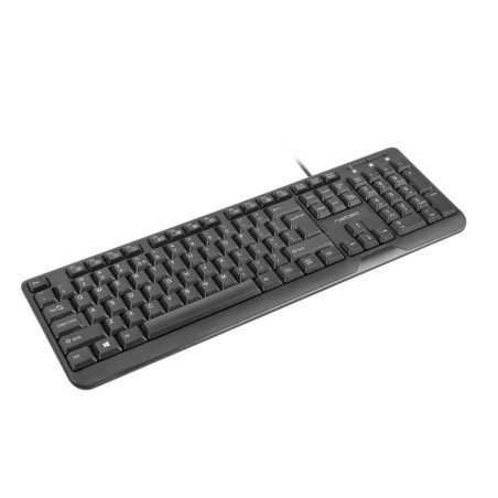 Natec teclado (ingles) trout slim, usb, us layout, black